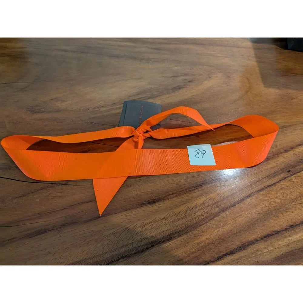 Louis Vuitton Orange Ribbon Bow 39 Inches Long w unused gift tag 36